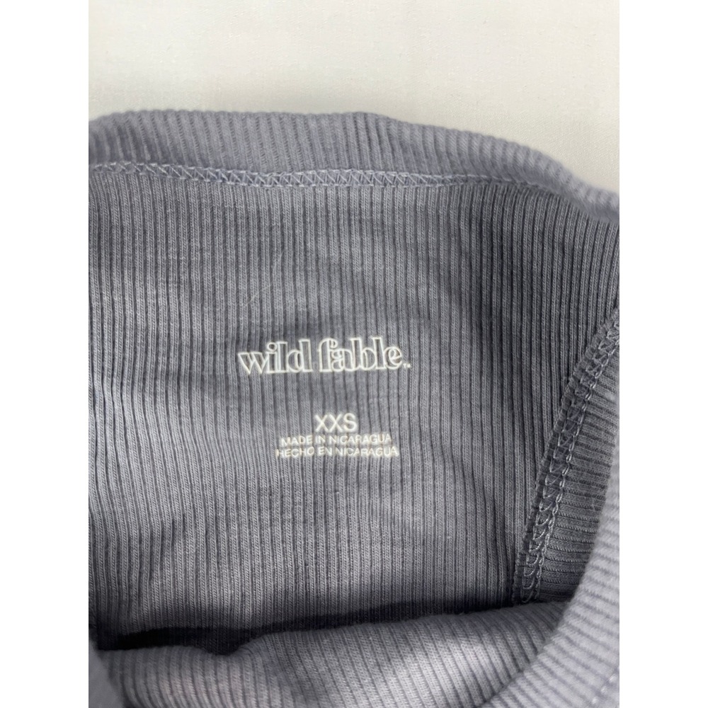 Wild Fable Ribbed Racerback Crop Tank Top Gray XXS - Picture 3 of 8